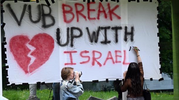 Tiltakoznak Izrael ellen az egyetemisták Brüsszelben | TRT Magyar